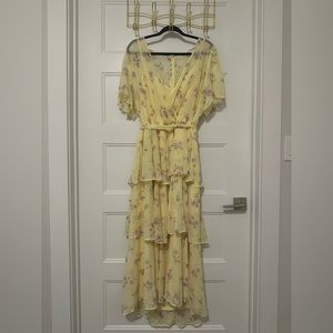 Yellow Calvin Klein Floral Dress